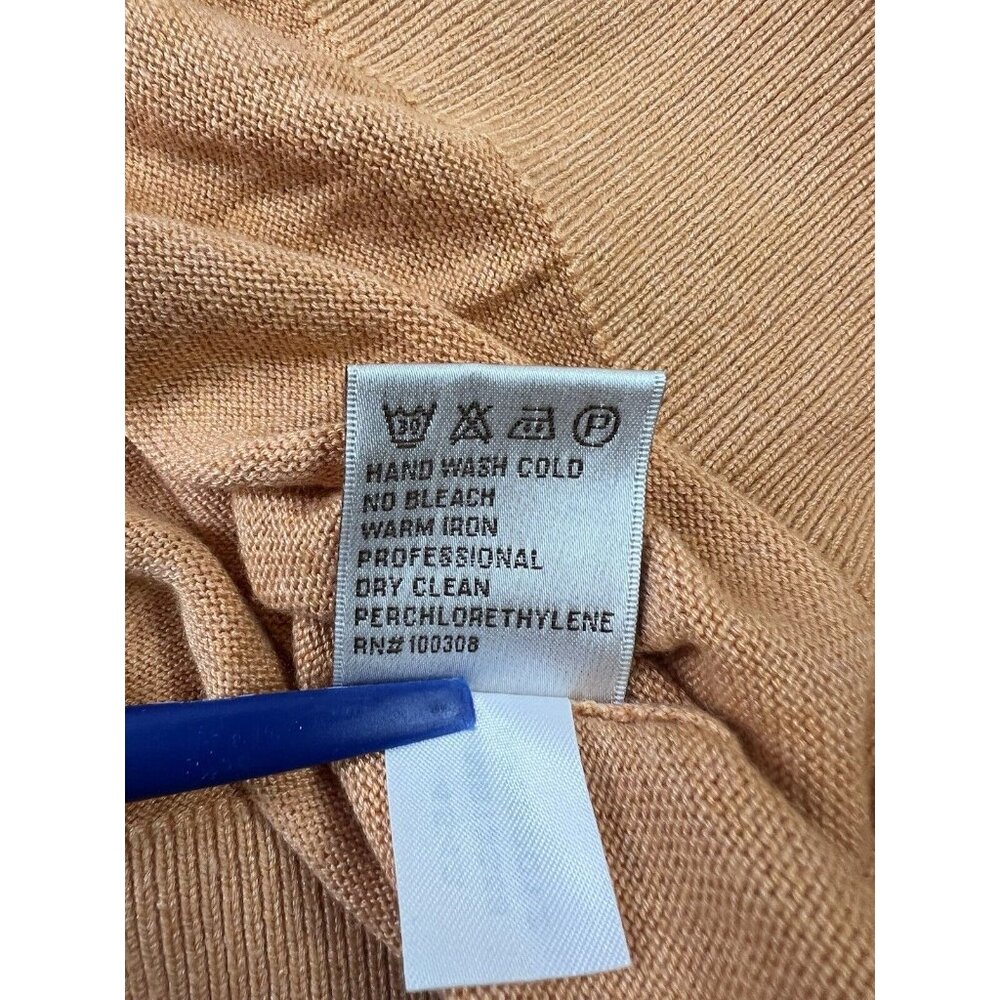 Peter Millar Sweater Mens Large Orange 1/4 Zip Pullover Cashmere Silk Cotton - Picture 12 of 12